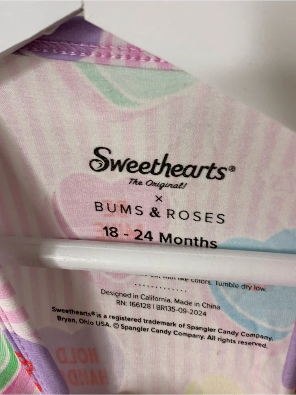 Bums and Roses Sweethearts Candy Heart Tutu Bodysuit Size 18-24M
